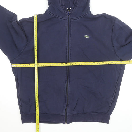 Lacoste Men's Blue Full Zip Hoodie 2XL Regular Fit Cotton Blend