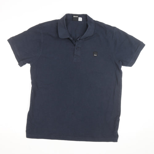 Bench Men’s Navy Blue Polo Shirt Size L Cotton Casual Top