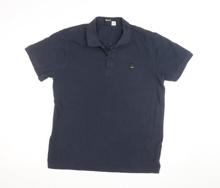 Bench Men’s Navy Blue Polo Shirt Size L Cotton Casual Top
