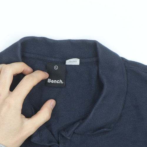 Bench Men’s Navy Blue Polo Shirt Size L Cotton Casual Top