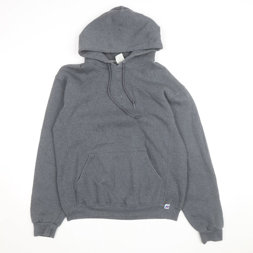 Russell Athletic Men’s Grey Pullover Hoodie M Regular Fit Fleece