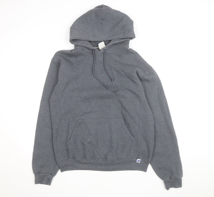 Russell Athletic Men’s Grey Pullover Hoodie M Regular Fit Fleece