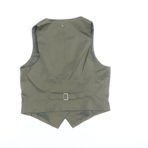 Talbots Women Khaki Green Suit Waistcoat Size 10 Stretch Classic Fit