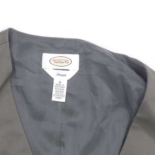 Talbots Women Khaki Green Suit Waistcoat Size 10 Stretch Classic Fit