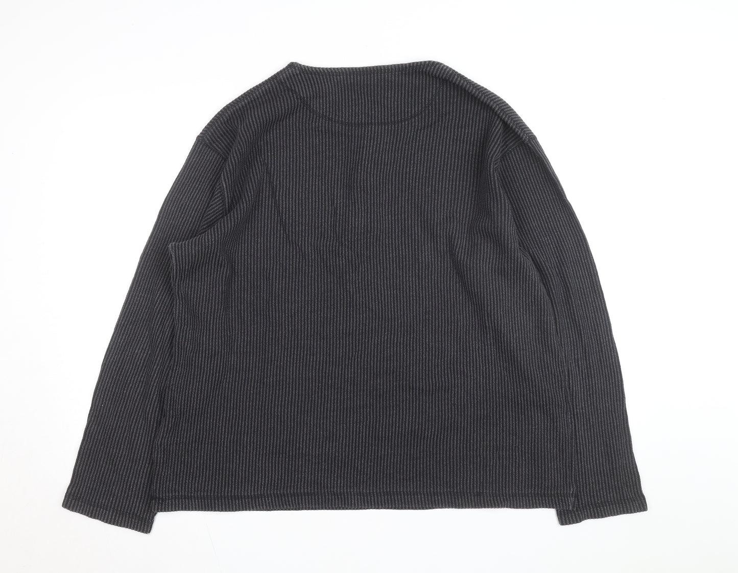 Fosters Trading Company Men's Grey Henley Jumper Size L