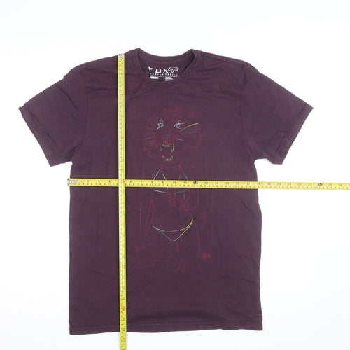 Fox Men's Purple Slim Fit Graphic Animal T-Shirt Size M