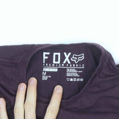 Fox Men's Purple Slim Fit Graphic Animal T-Shirt Size M