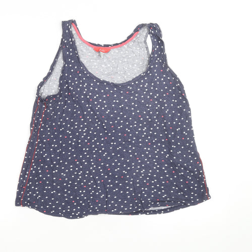 Joules Women's Blue Polka Dot Cotton Sleeveless Tank Top Size 14