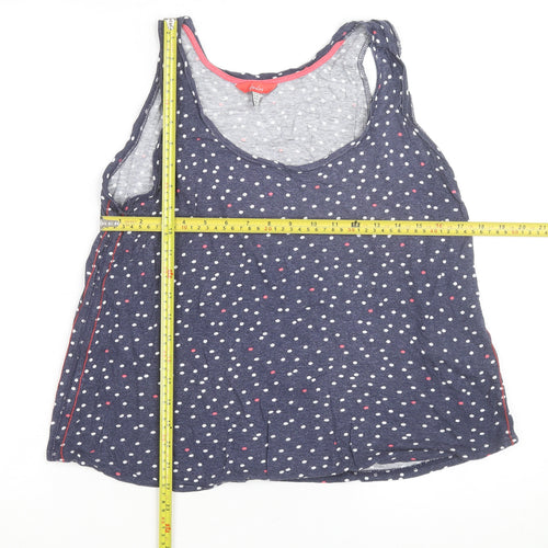 Joules Women's Blue Polka Dot Cotton Sleeveless Tank Top Size 14