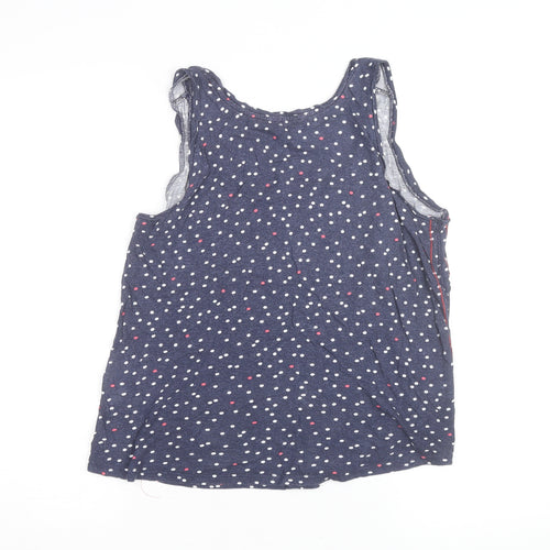 Joules Women's Blue Polka Dot Cotton Sleeveless Tank Top Size 14