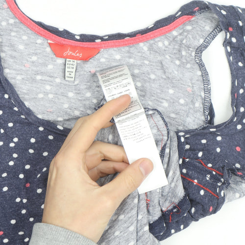 Joules Women's Blue Polka Dot Cotton Sleeveless Tank Top Size 14