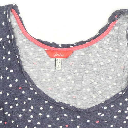 Joules Women's Blue Polka Dot Cotton Sleeveless Tank Top Size 14
