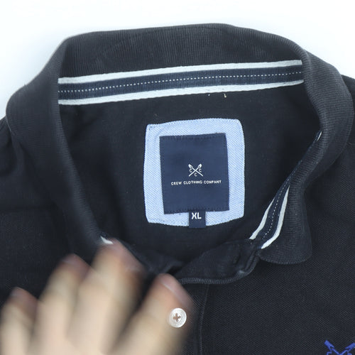 Crew Clothing Company Men's Black Cotton Polo Shirt XL Classic Fit