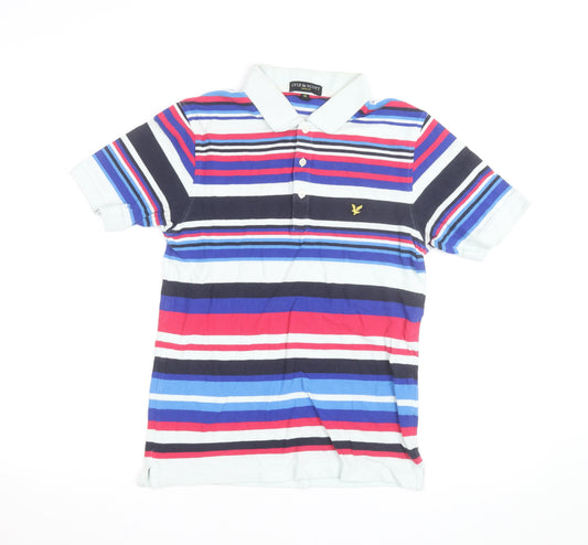 Lyle & Scott Men’s Multicoloured Striped Cotton Polo Shirt M