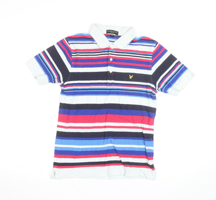 Lyle & Scott Men’s Multicoloured Striped Cotton Polo Shirt M