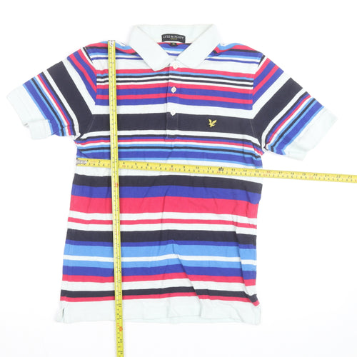 Lyle & Scott Men’s Multicoloured Striped Cotton Polo Shirt M