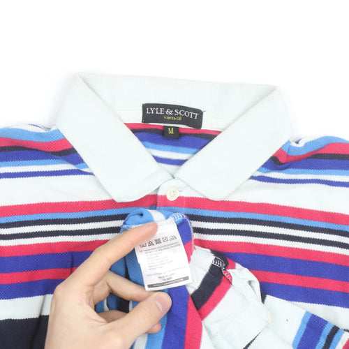 Lyle & Scott Men’s Multicoloured Striped Cotton Polo Shirt M