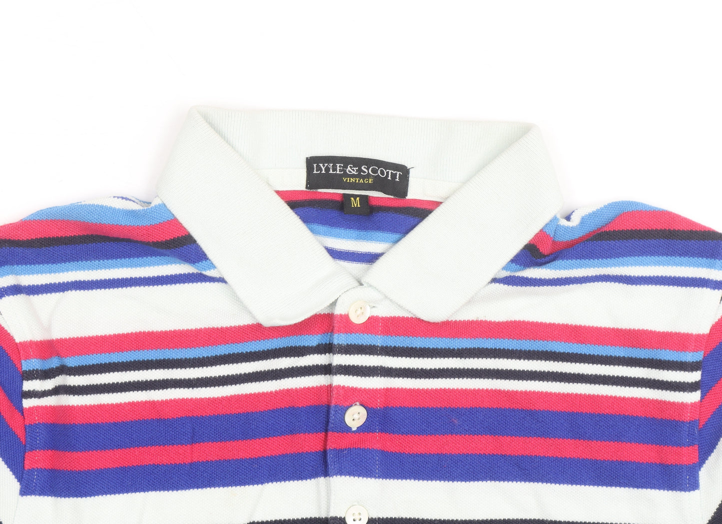 Lyle & Scott Men’s Multicoloured Striped Cotton Polo Shirt M