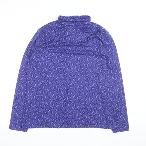 Country Rose Women's Purple Roll Neck Floral Pullover Jumper M