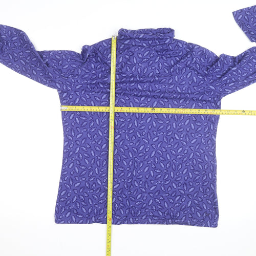 Country Rose Women's Purple Roll Neck Floral Pullover Jumper M