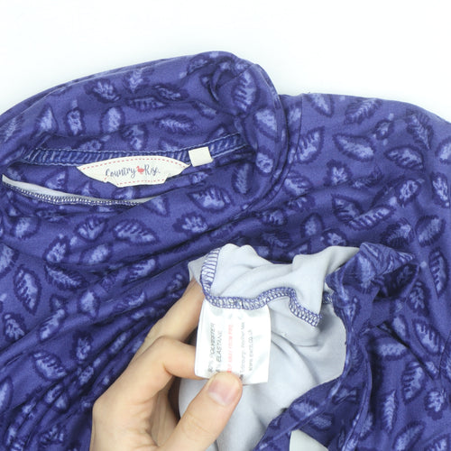 Country Rose Women's Purple Roll Neck Floral Pullover Jumper M