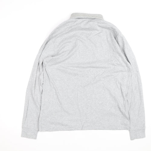 Lands' End Mens Grey Roll Neck Long Sleeve Cotton Sweatshirt M
