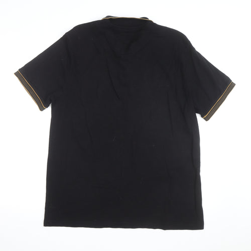 Next Men’s Black Zip Collar Short Sleeve Polo Shirt XL