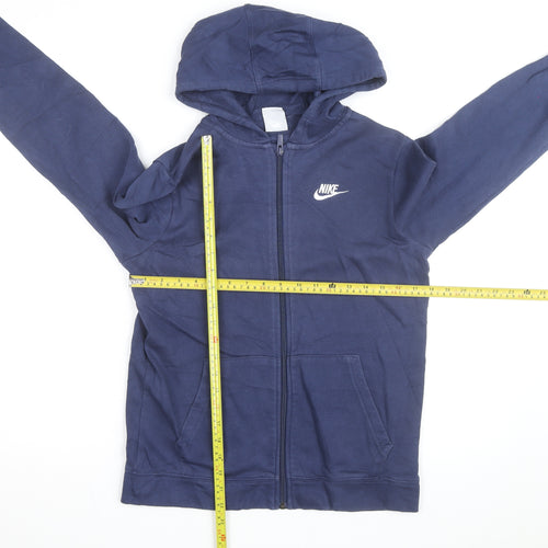 Nike Boys Navy Full Zip Hoodie XL 158-170cm Cotton Blend Sportswear