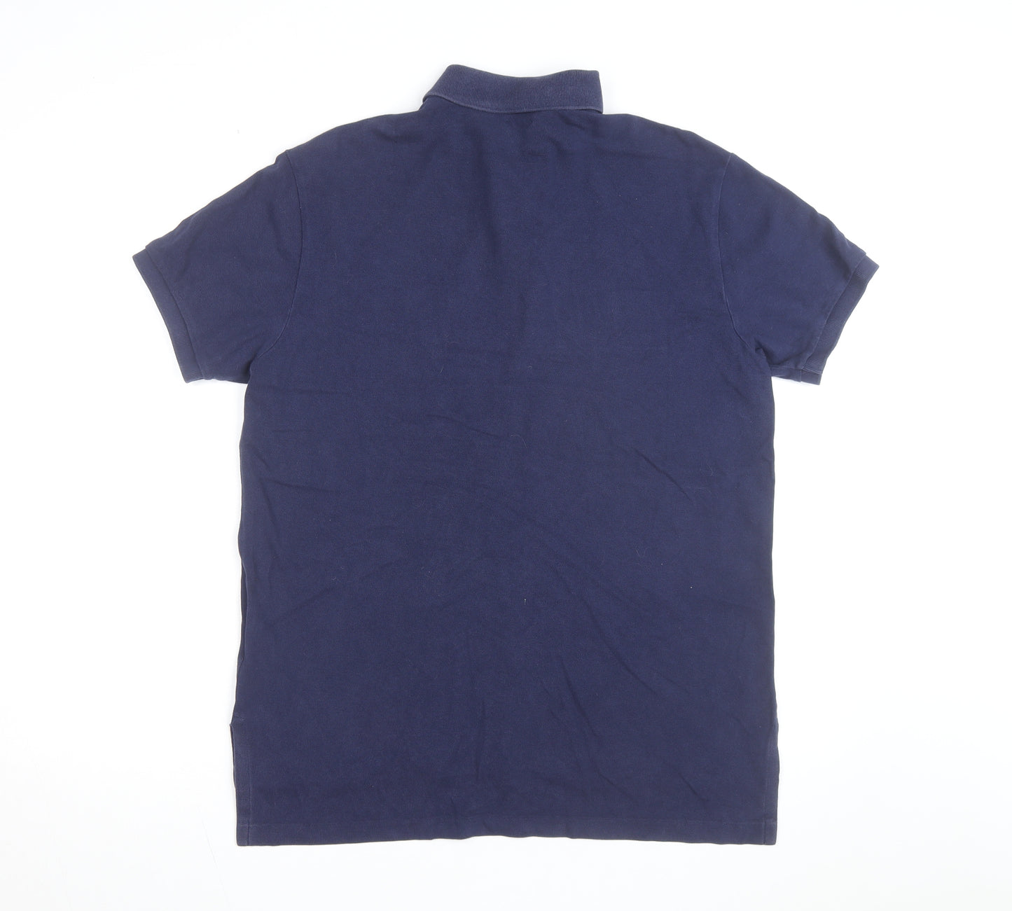 Ralph Lauren Men's Blue Custom Fit Polo Shirt L Short Sleeve Cotton
