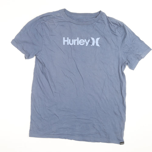 Hurley Men's Blue Large Everyday Washed Cotton Crew Neck T-Shirt
