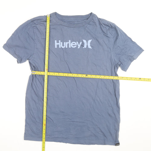 Hurley Men's Blue Large Everyday Washed Cotton Crew Neck T-Shirt
