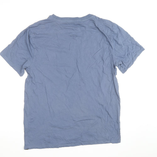 Hurley Men's Blue Large Everyday Washed Cotton Crew Neck T-Shirt