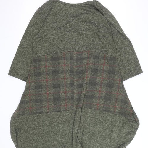 Luca Vanucci Women’s Green Check A-Line Knit Dress Size M