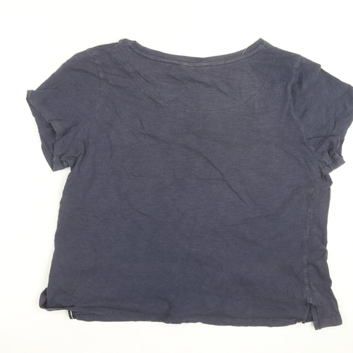 Joules Women’s Blue Bee Embroidered Cotton T-Shirt UK 14