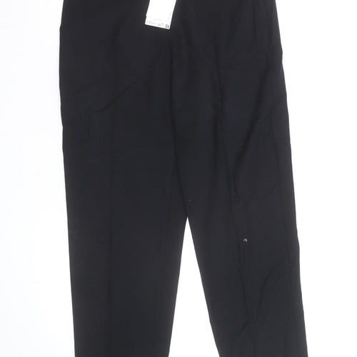 Jaeger Women Black Wool Tapered Dress Trousers Size 8