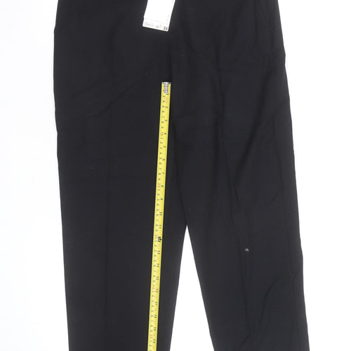 Jaeger Women Black Wool Tapered Dress Trousers Size 8