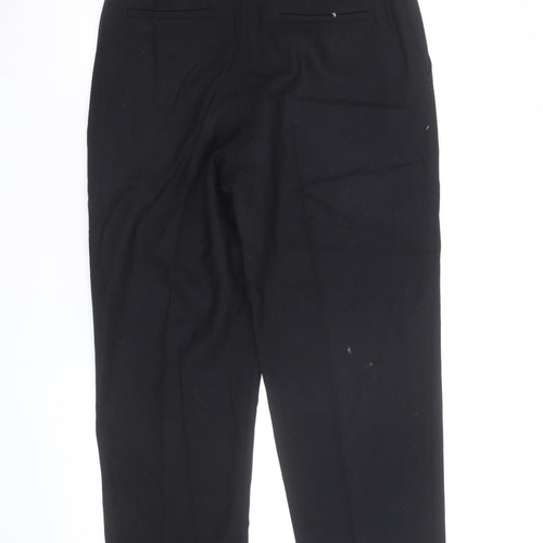 Jaeger Women Black Wool Tapered Dress Trousers Size 8
