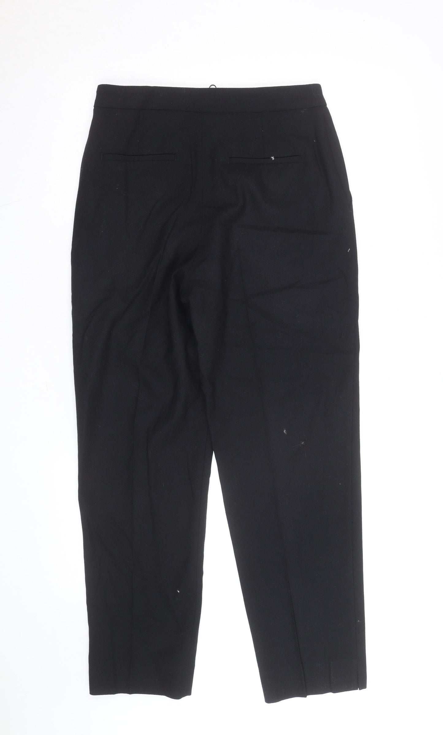 Jaeger Women Black Wool Tapered Dress Trousers Size 8