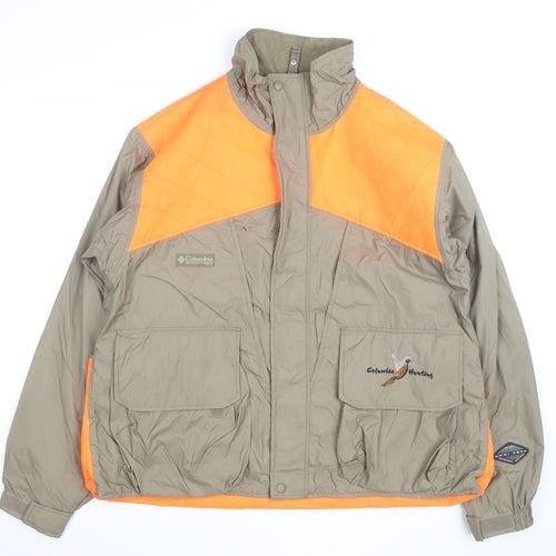 Columbia Men's Orange Khaki Hunting Jacket L Waterproof Windproof