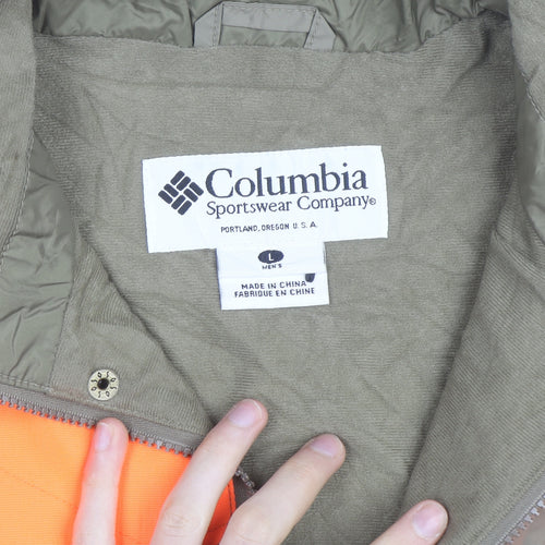 Columbia Men's Orange Khaki Hunting Jacket L Waterproof Windproof