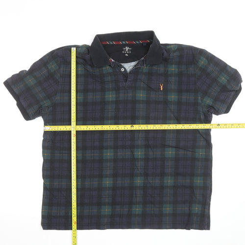 NEXT Men's Multicoloured Check Cotton Polo Shirt XL