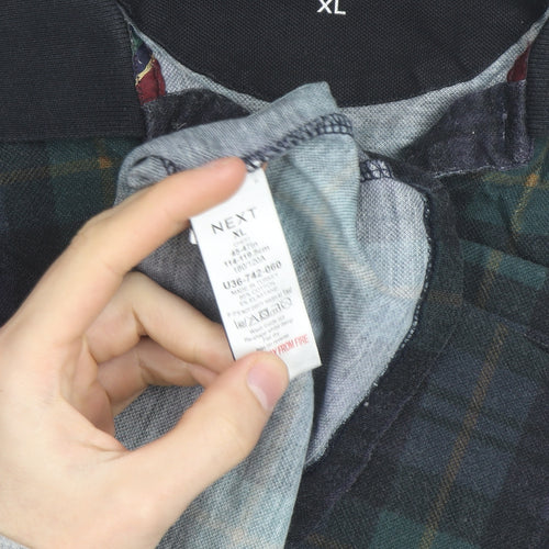 NEXT Men's Multicoloured Check Cotton Polo Shirt XL