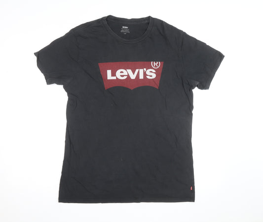 Levi's Men's Black Graphic Logo Cotton T-Shirt Size L