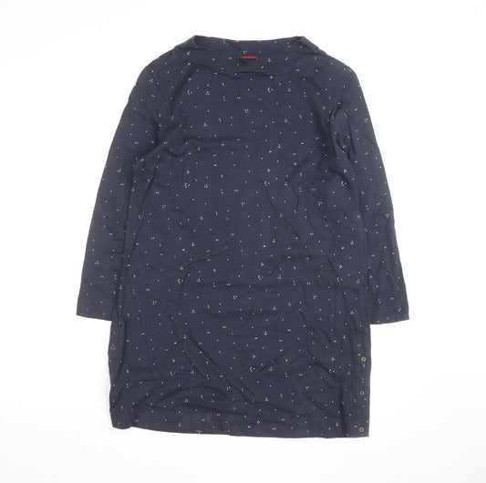 White Stuff Women’s Blue Polka Dot Cotton Tunic Top UK 12