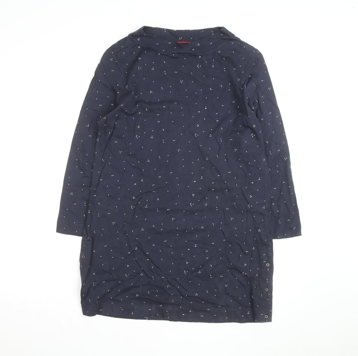 White Stuff Women’s Blue Polka Dot Cotton Tunic Top UK 12