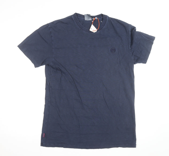Superdry Men's Blue Regular Fit Cotton Crew Neck T-Shirt M