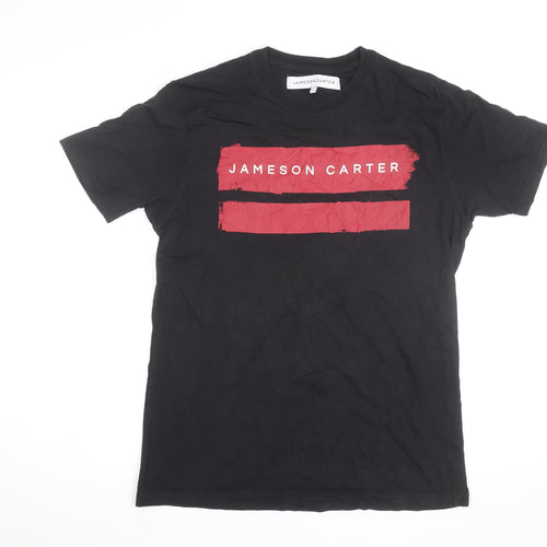 Jameson Carter Men's Black Red Logo Short Sleeve Cotton T-Shirt Size S