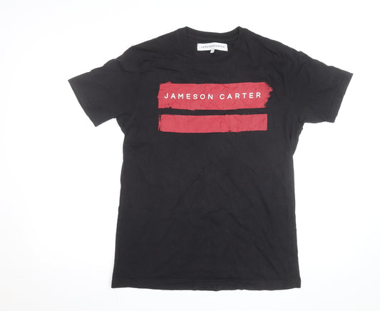 Jameson Carter Men's Black Red Logo Short Sleeve Cotton T-Shirt Size S