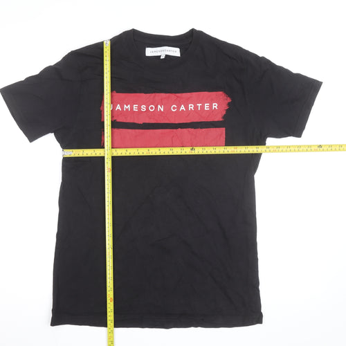 Jameson Carter Men's Black Red Logo Short Sleeve Cotton T-Shirt Size S