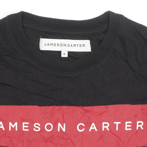 Jameson Carter Men's Black Red Logo Short Sleeve Cotton T-Shirt Size S